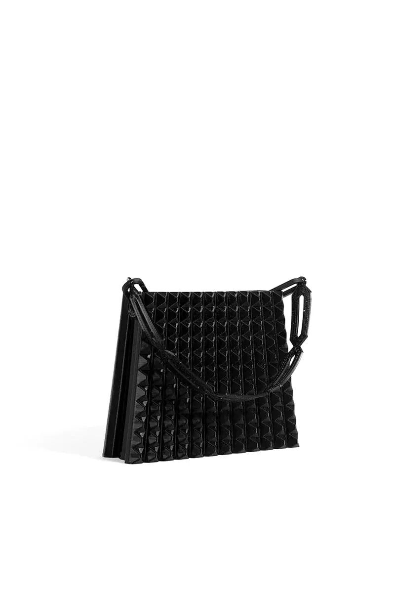 BLACK PRISM TOP HANDLE BAG