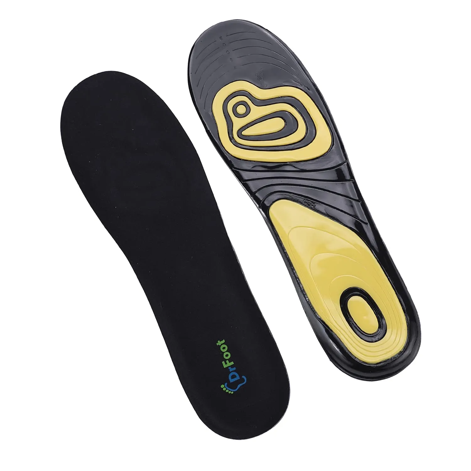 Dr Foot Dual Gel Insoles Anti-Microbial | For Walking, Running, Hiking & Regular Use | All Day Ultra Comfrort & Support & Shock Absorption With Dual Gel Technology | For Men – 1 Pair (Pack of 10)