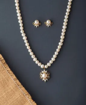 Elegant Real Pearl Necklace Set