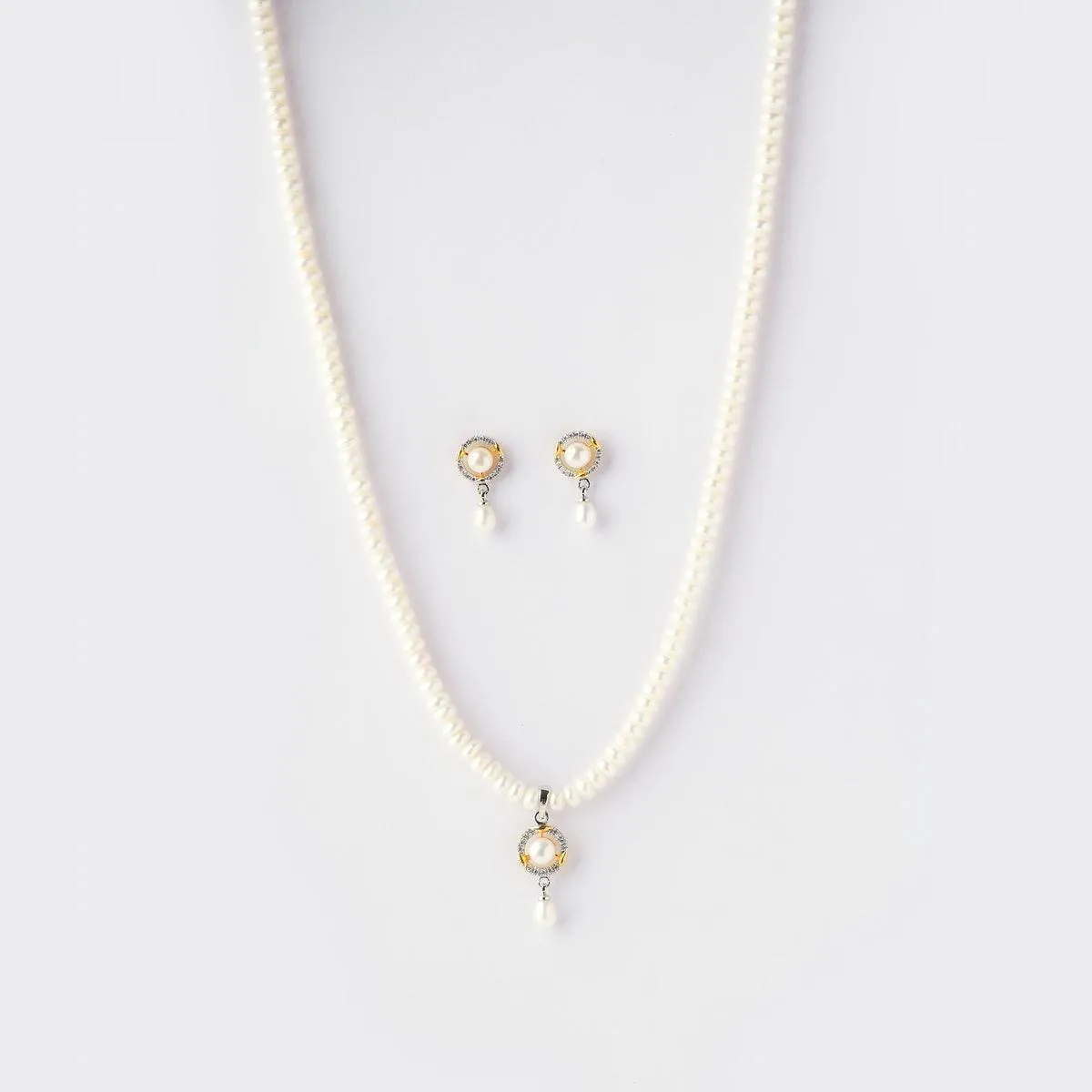 Elegant Real Pearl Necklace Set