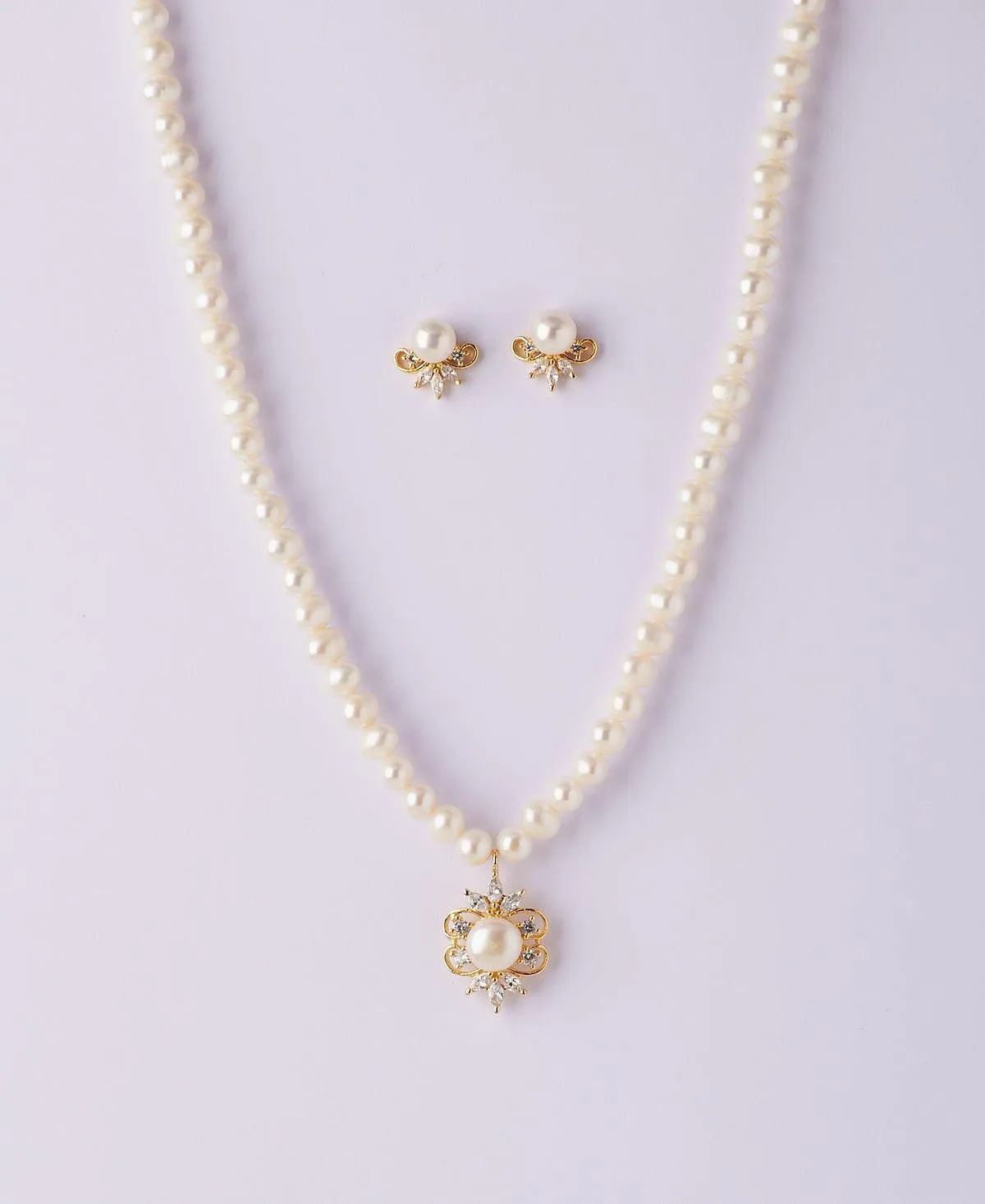 Elegant Real Pearl Necklace Set