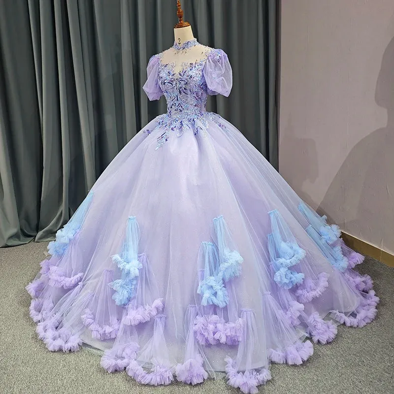 Gorgeous Halter Quinceanera Dresses Open Back Embroidery Prom Dresses Evening Party Dresses