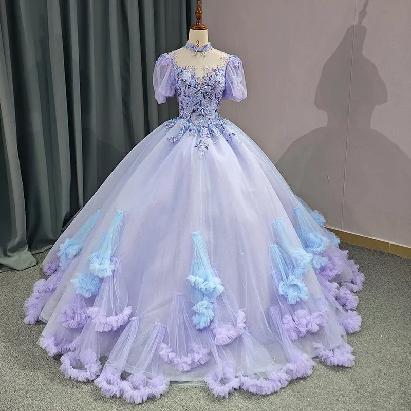 Gorgeous Halter Quinceanera Dresses Open Back Embroidery Prom Dresses Evening Party Dresses