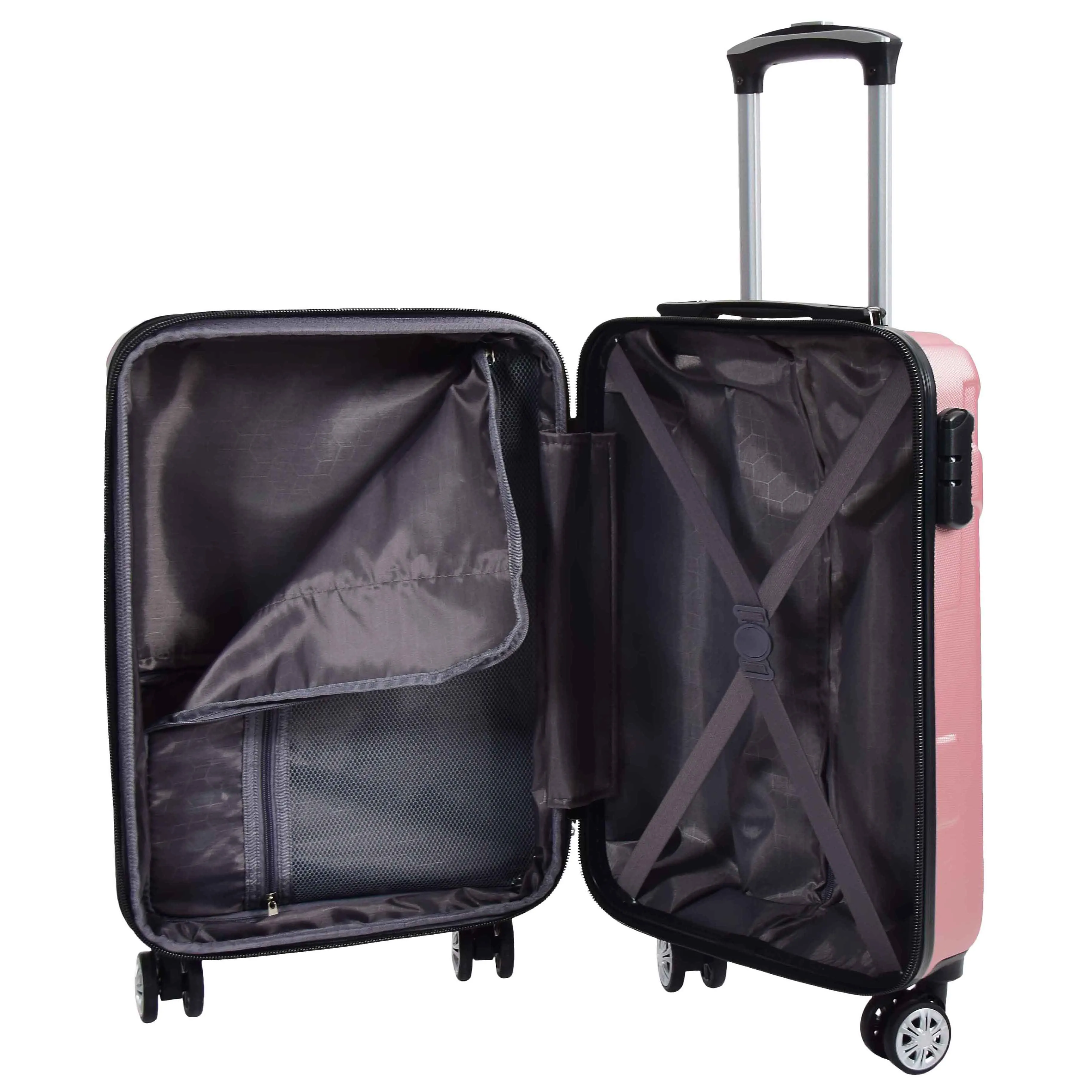 Hard Shell Cabin Bag Expandable 4 Wheeled Spinner Luggage Rio Rose Gold