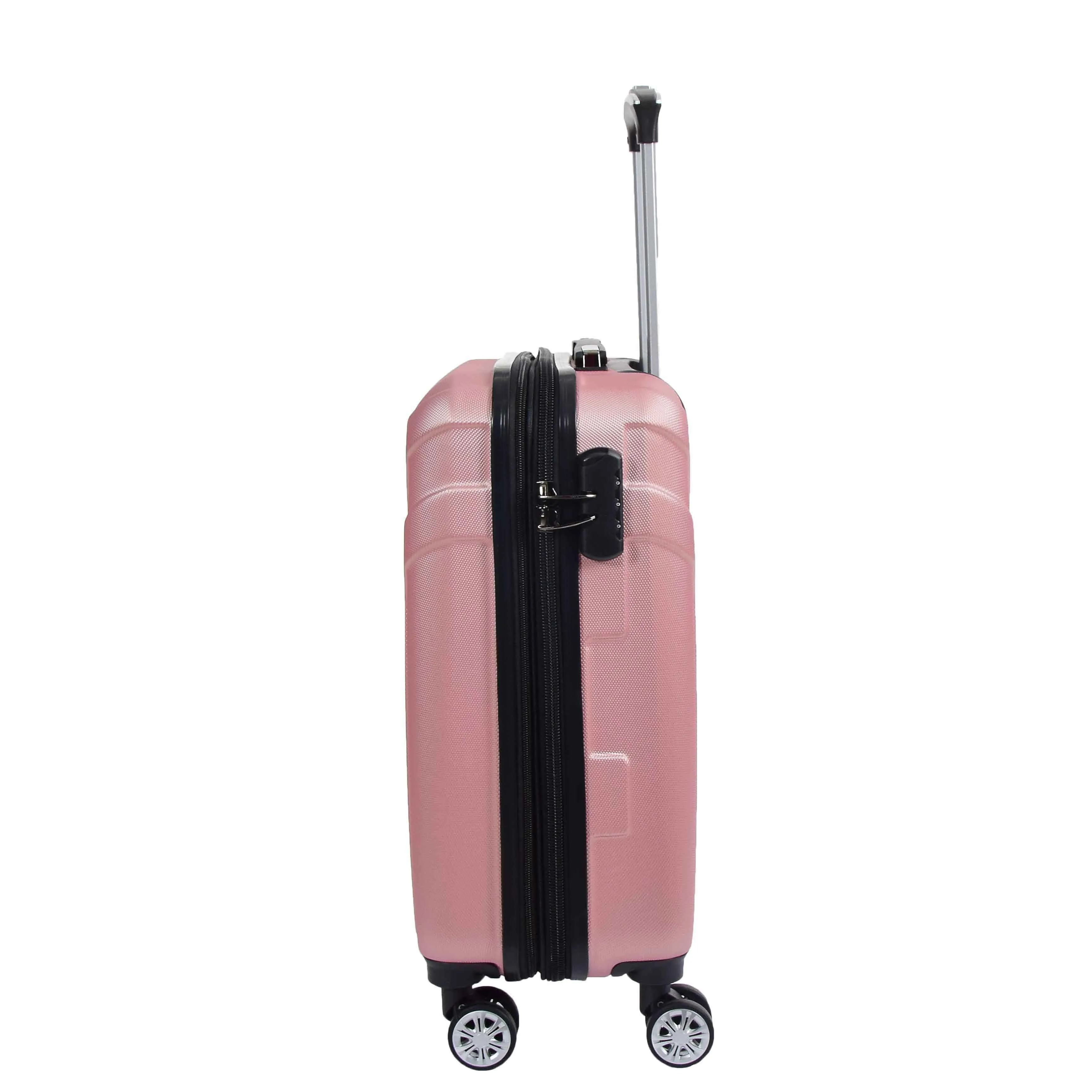 Hard Shell Cabin Bag Expandable 4 Wheeled Spinner Luggage Rio Rose Gold