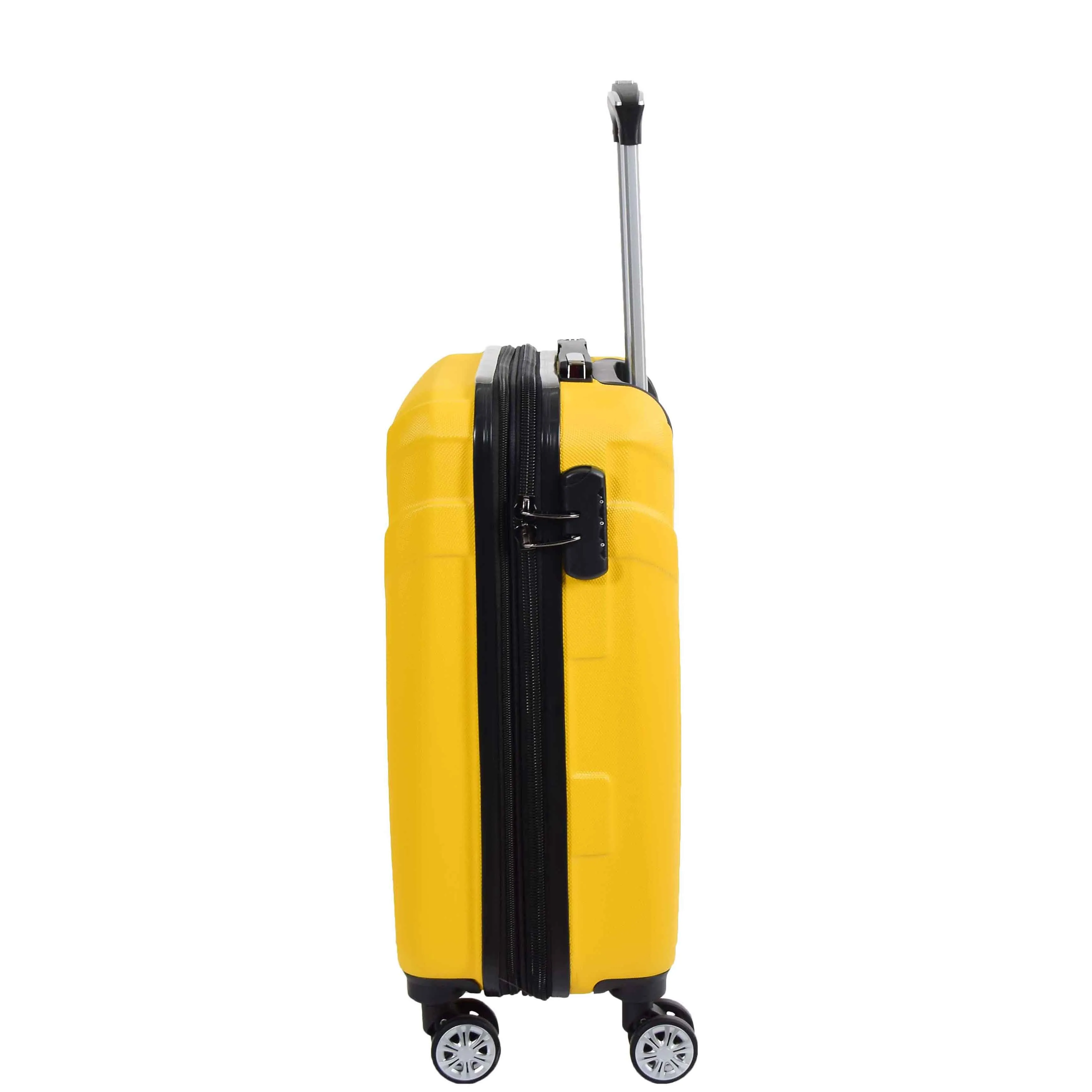 Hard Shell Cabin Bag Expandable 4 Wheeled Spinner Luggage Rio Yellow