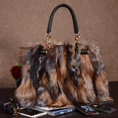 High-End Ladies Real Fur Bag Women Tote Bags