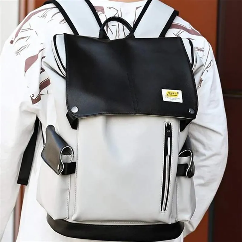 Men Large Capacity Flap Backpack With USB Charging Port