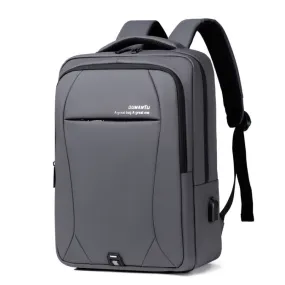 OUMANTU 2101-1 Large Capacity Backpack Waterproof Computer Bag, Color: Leather Film Gray