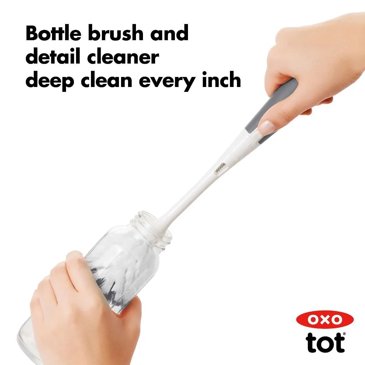 OXO Tot Drying Rack & Bottle Brush - Grey