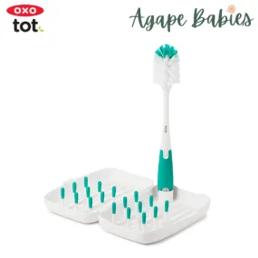 OXO Tot On-The-Go Drying Rack & Bottle Brush - Teal