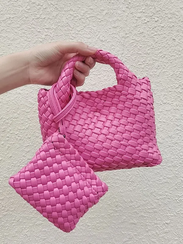 Solid Color Woven Bags Crossbody Bags Handbags